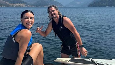 Kim Kardashian gets wakeboard lessons from a hunky instructor