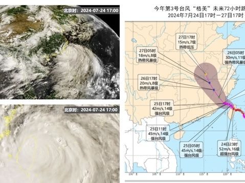 「格美」升級超強颱風 中國超10省將受影響 | 凱米 | 超強颱風級 | 紅色預警 | 大紀元