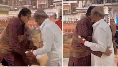 Anant Ambani-Radhika Merchant Aashirwad Ceremony: Amitabh Bachchan gives warm hug as Rajinikanth touches his feet; WATCH