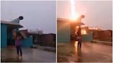 Young girl narrowly escapes lightning strike while filming dance reel in Bihar. Watch