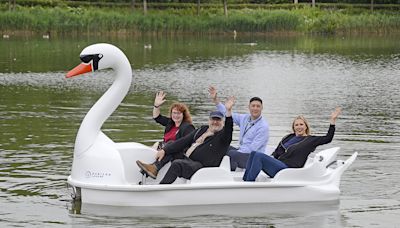 New swan pedalos launch at Arrow Valley Lake