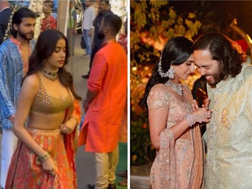 Janhvi Kapoor, Shikhar Paharia attend Anant Ambani-Radhika Merchant's Mameru ceremony. Watch