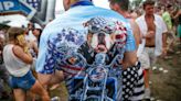 People wore oversized cowboy hats and Halloween masks, among other things, at 108th Indy 500