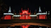 Royal Pavilion lit up red and white to support England in Euros final