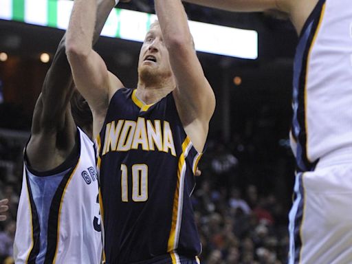 Former Indiana Pacers forward Chase Budinger playing in the 2024 Olympics as a volleyball player