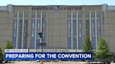 Democratic Party leaders preview DNC to media representatives at United Center