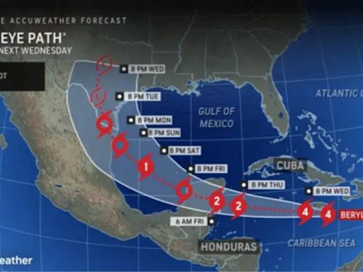 Mapped: Hurricane Beryl powers through Caribbean islands as Category 3 storm