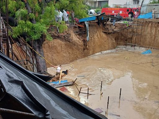 Wall Collapses In Delhi Amid Heavy Rain, 3 Labourers Feared Trapped