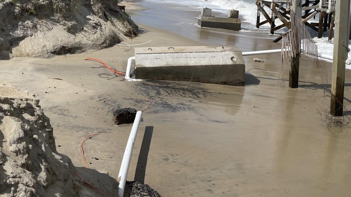 Rodanthe beach advisory issued over exposed wires, septic systems along eroded shoreline