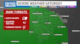 Isolated strong storms are possible Saturday evening with hail and damaging winds the main threats