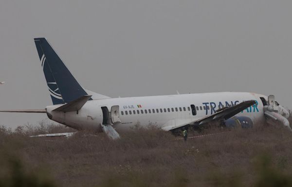 4 seriously hurt when Transair Boeing 737 skids off runway during takeoff in Senegal