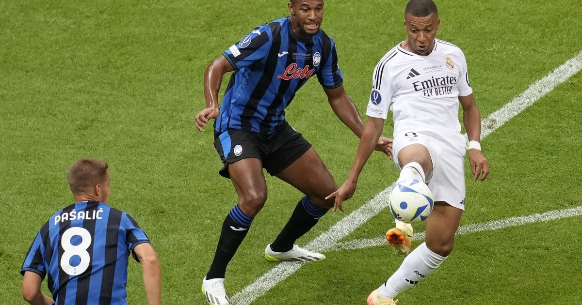 Kylian Mbappé scores on his debut for Real Madrid in UEFA Super Cup