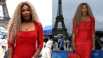 Serena Williams Goes Fiery-red in Body-con Dress With Sheer Details for 2024 Paris Olympics Opening Ceremony