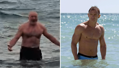 Rangers hero Ally McCoist earns Daniel Craig comparison as he strolls out of sea