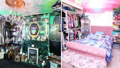 Disney-themed house featuring 'unhinged' decor and floor-to-ceiling murals goes up for sale for £180,000