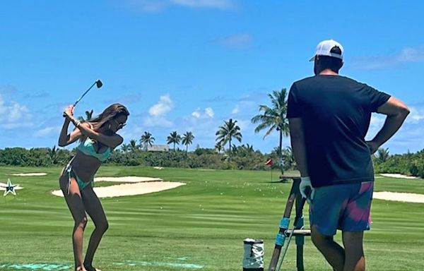 Jena Sims Golfs In Bikini On Vacation With Brooks Koepka