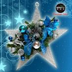 交換禮物-摩達客 台灣製聖誕裝飾五角星手工藝術掛飾壁飾(藍銀色系)