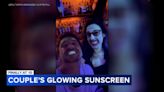 Couple's sunscreen hilariously glows under Barcelona nightclub's lighting