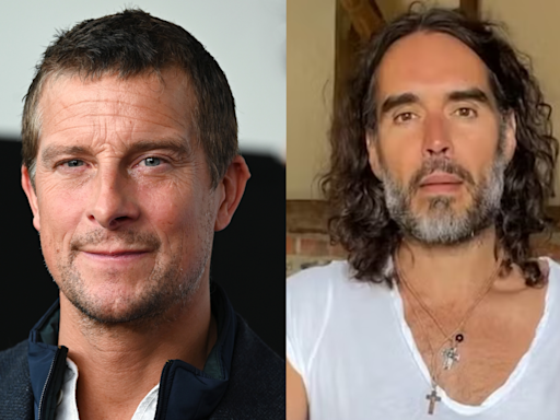 Bear Grylls helped to baptise Russell Brand in the River Thames