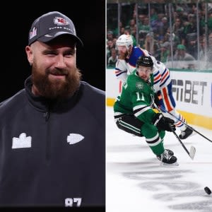 Travis Kelce Steps Out at NHL Playoff Game in Dallas: 'Gotta Love' It