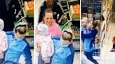 Grocery store surveillance camera captures mom accidentally taking another mom’s toddler: ‘Holy moly’