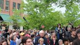 Hundreds gather for IU faculty-led protest calling for Whitten, Shrivastav's resignations