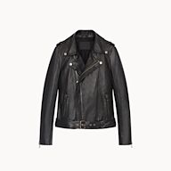 Made of leather material Zipper or button-up front Can have various styles such as biker, bomber, or moto Provides warmth and protection
