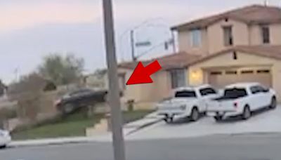 Doorbell Video Shows Car Going Airborne and Crashing Into a House