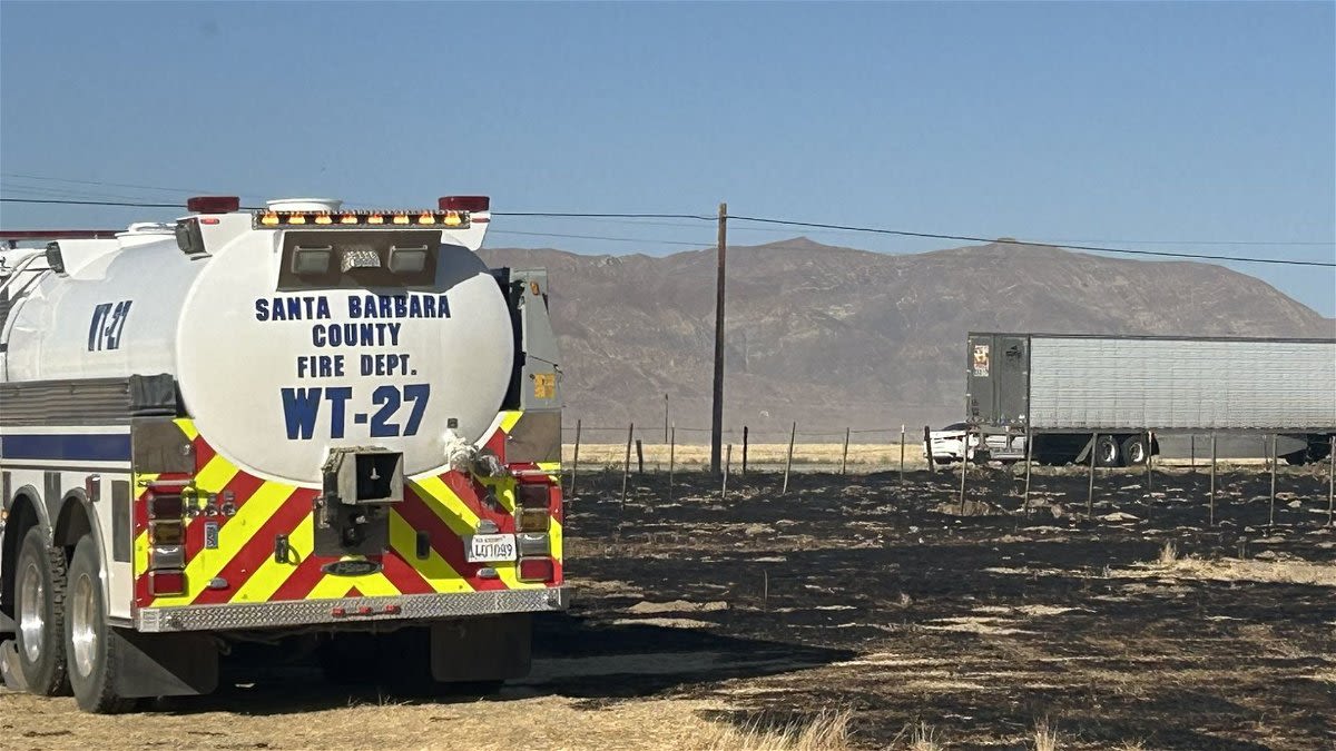 Santa Barbara County fire crews respond to vegetation fire in Cuyama near Highway 166 Monday