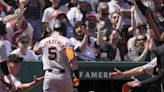 A visit from 'Papa Yaz' and a home run makes for a memorable day for Giants OF Mike Yastrzemski