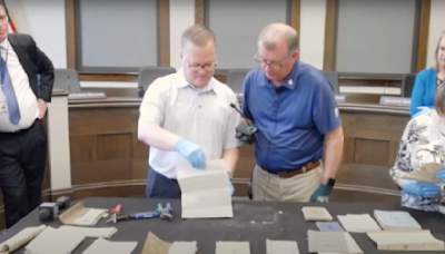 Century-old time capsule during demolition of old high school building in Minnesota