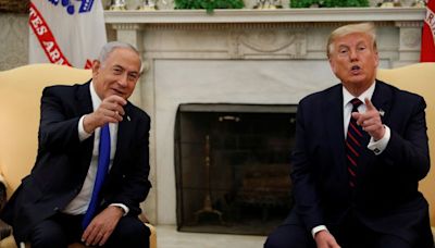 Trump touts warm ties to Israel's Netanyahu, blasts Harris