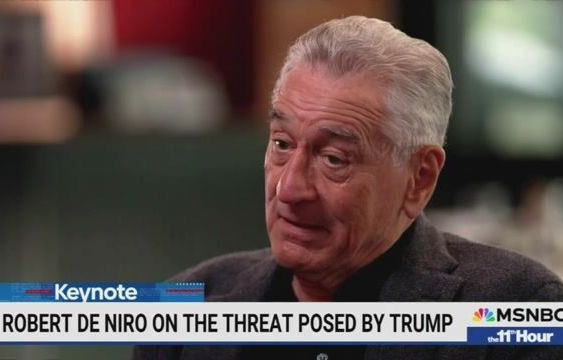 Robert De Niro condemns Trump: "As a kid, I'd say, 'Hitler...that never would happen.' But now I see it's possible.”