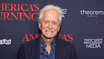 Michael Douglas Poses With His and Catherine Zeta-Jones' Kids Carys and Dylan in Rare Red Carpet Pics