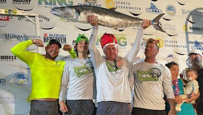 Who is king of the beach? This team of Gulf fisherman landed a near 50-pound kingfish