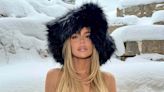 Khloé Kardashian Braves the Snow in a Skimpy Gucci Bikini and Fur Coat for the Full ‘Mob Wife' Effect