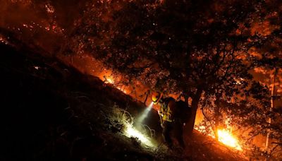 Bridge, Line, Airport and Davis fires grow in California and Nevada, displacing thousands