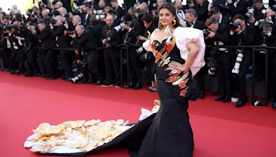 Cannes 2024: Aishwarya Rai Bachchan stuns in dramatic black and white attire despite injury, see photos and videos