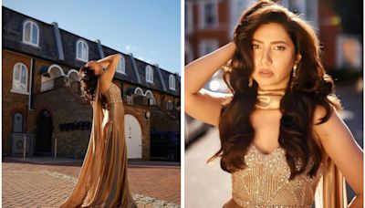 Golden Hour Struck And Out Came Mahira Khan In A Beaming Golden Ensemble