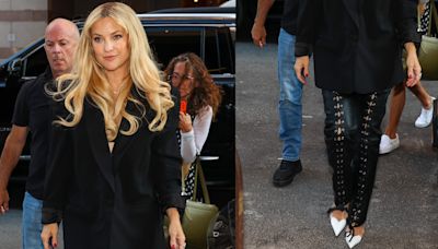 Kate Hudson Goes Edgy in Leather Pumps and Pants on ‘Watch What Happens Live with Andy Cohen’