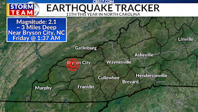 Small earthquake reported in western NC overnight Friday