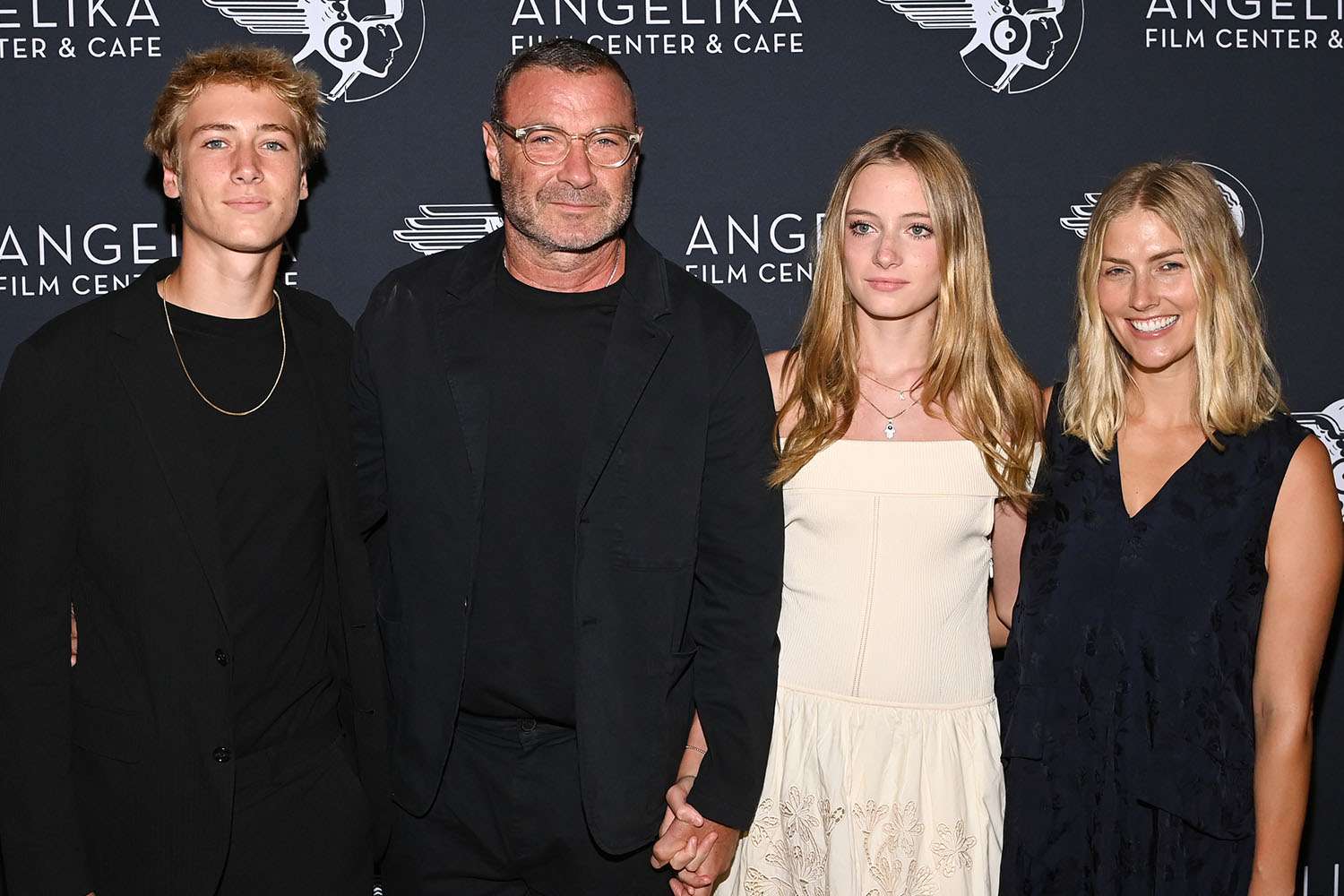 Liev Schreiber Poses with Son Sasha and Daughter Kai at N.Y.C. Premiere of “Across the River and Into the Trees”