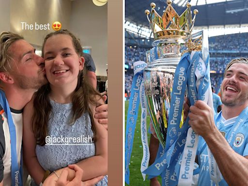 Grealish the doting big brother as he celebrates with sister in heartwarming pic