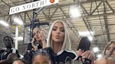 Khloé and Kim Kardashian cheer on North West at basketball game