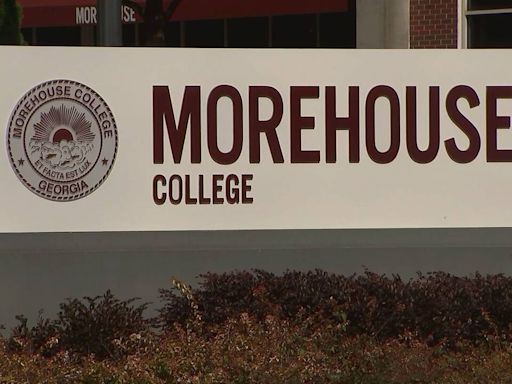 Students protesting at Morehouse College ahead of Biden commencement speech