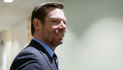 Rep. Eric Swalwell Spotted Sipping a Coconut on U.S. Capitol Steps