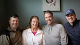 From the left; Jake Mauer, Teresa Mauer, Billy Mauer and Joe Mauer in Mendota Heights, Minnesota, on May 6, 2024.