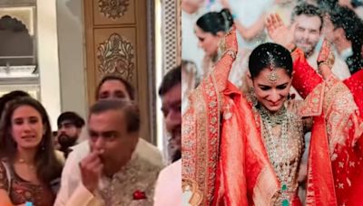 Emotional Mukesh Ambani Controls Tears As Choti Bahu Radhika Merchant Bids Farewell to Her Family, Watch