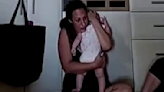 Harrowing footage shows Israeli mother clutching her baby as Hamas militants kidnap husband