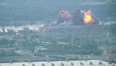 Watch: DTE implodes Trenton power plant boiler house